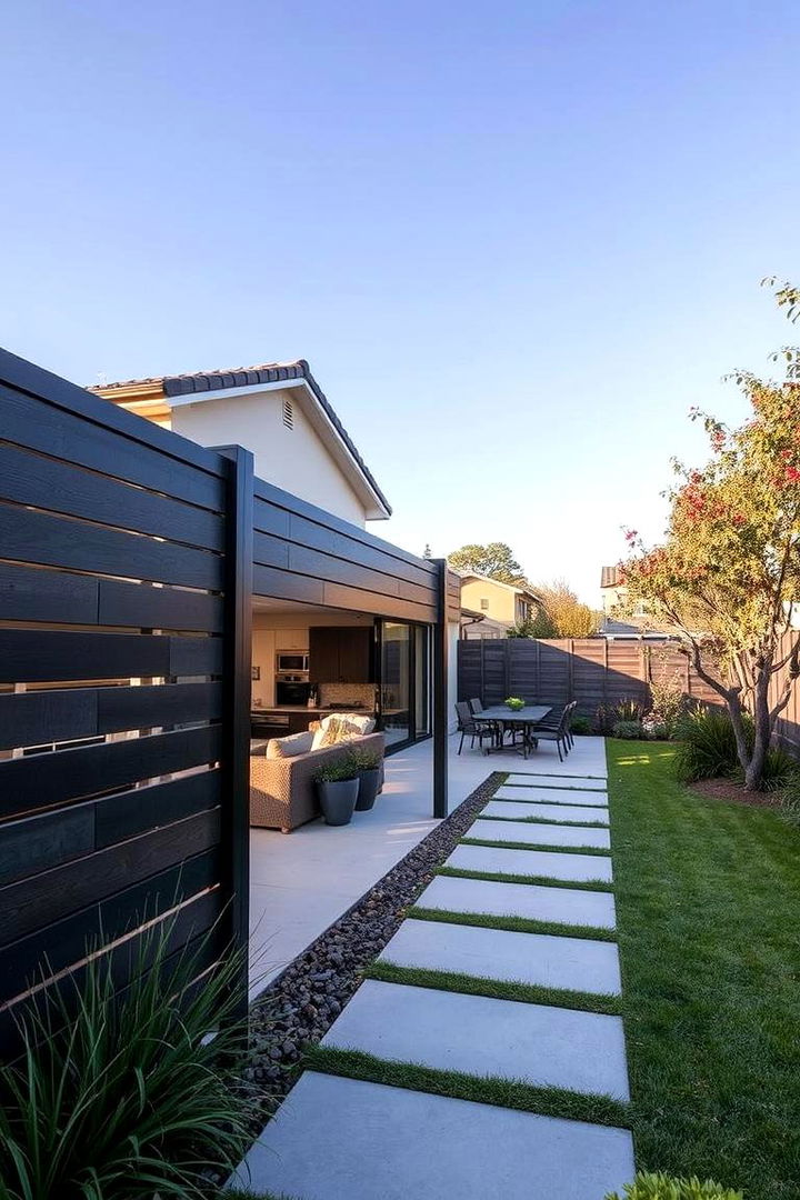 Extended Outdoor Living - 22 Horizontal Fence Ideas