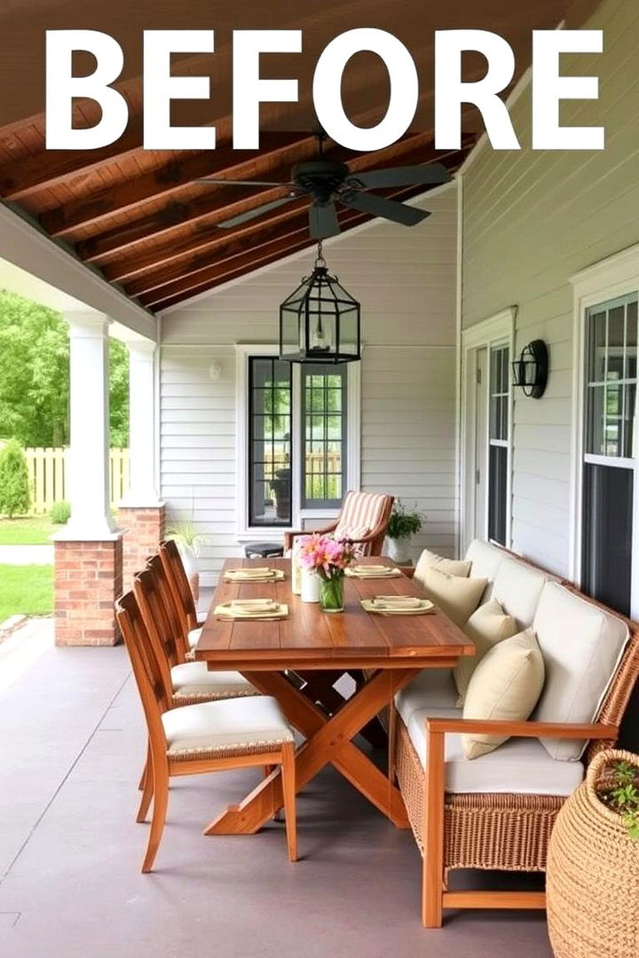 Extended Porch with Outdoor Dining - 22 Southern Front Porch Ideas