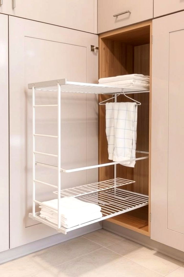 Extended Pull Out Drying Rack - 22 Laundry Room Drying Rack Ideas