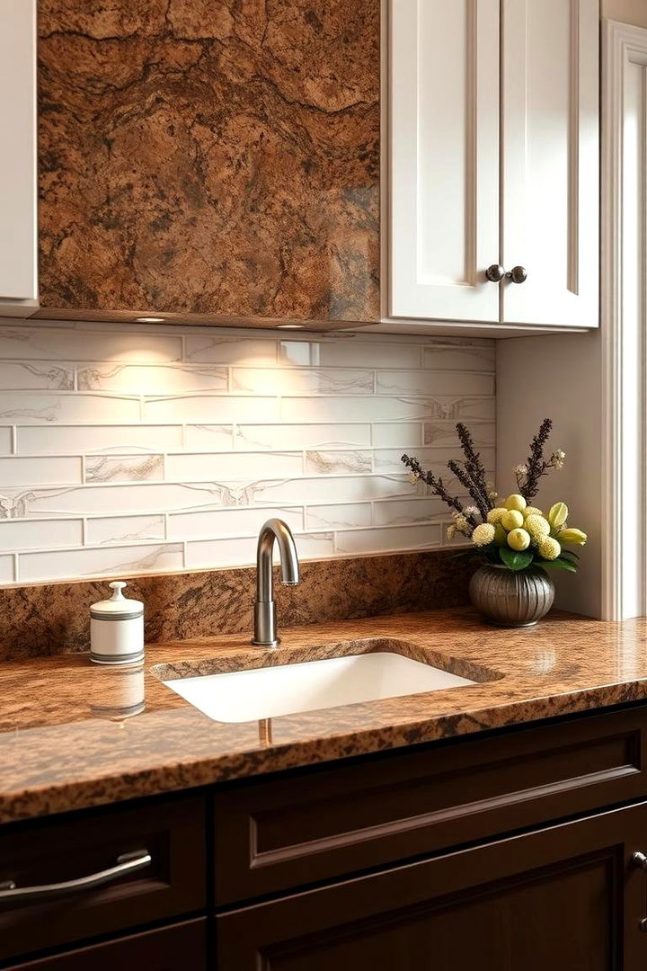 Extensive Granite Backsplash Designs - 22 Brown Granite Bathroom Ideas