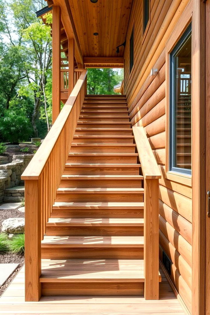 Exterior Wooden Staircase - 22 Wooden Staircase Ideas