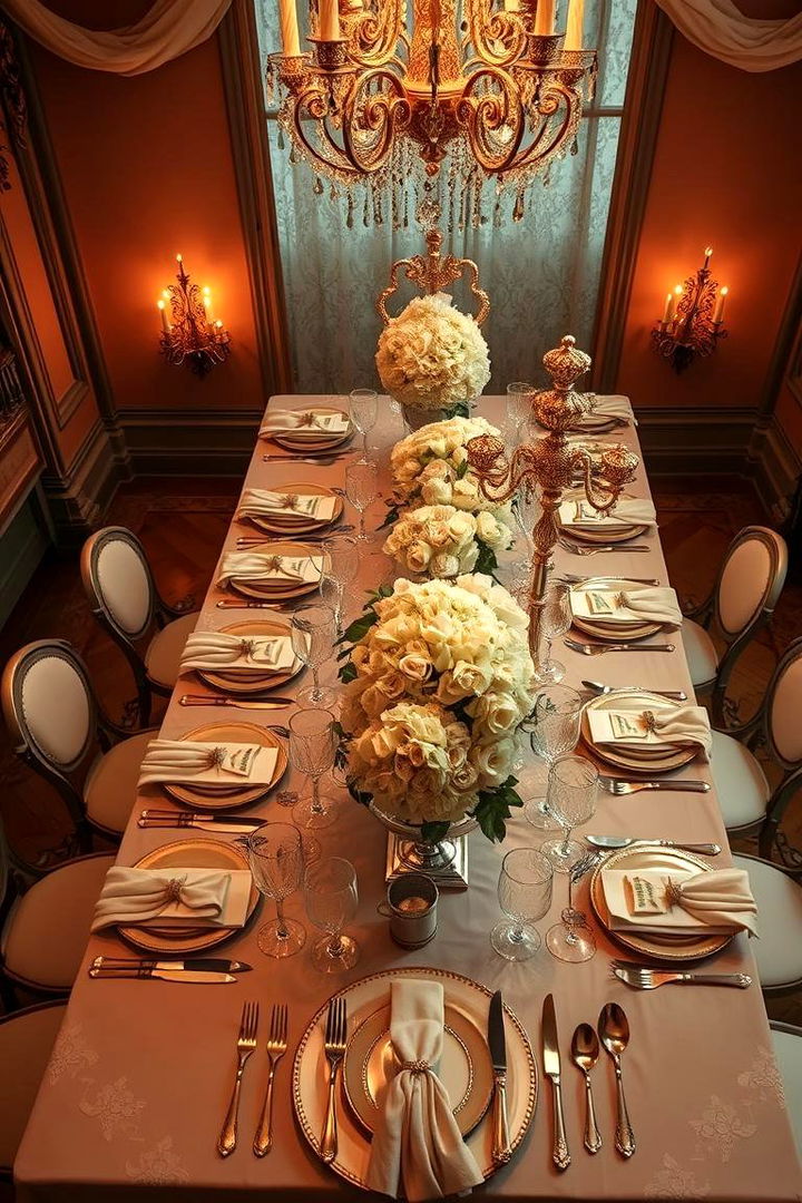 Extravagant Table Settings - 22 Great Gatsby Wedding Ideas
