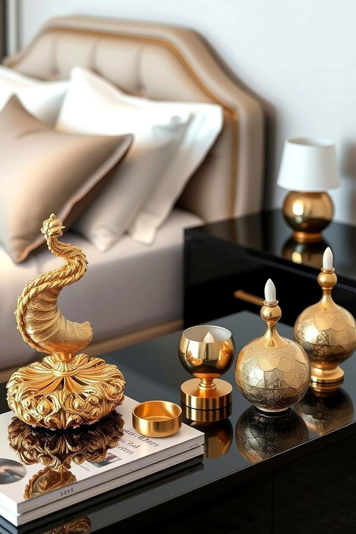 Eye Catching Accent Pieces - 22 Black and Gold Bedroom Ideas