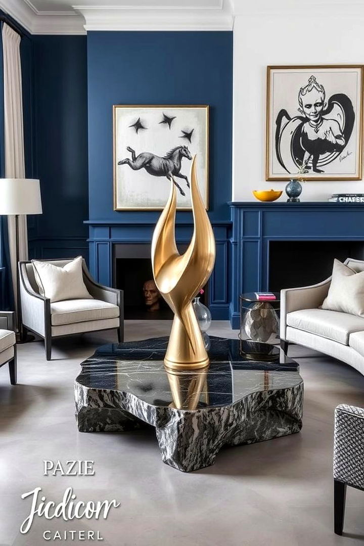 Eye Catching Centerpieces - 22 grey floor living room with blue walls ideas