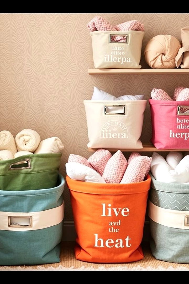 Fabric Bins for Soft Materials - 22 Craft Room Organization Ideas