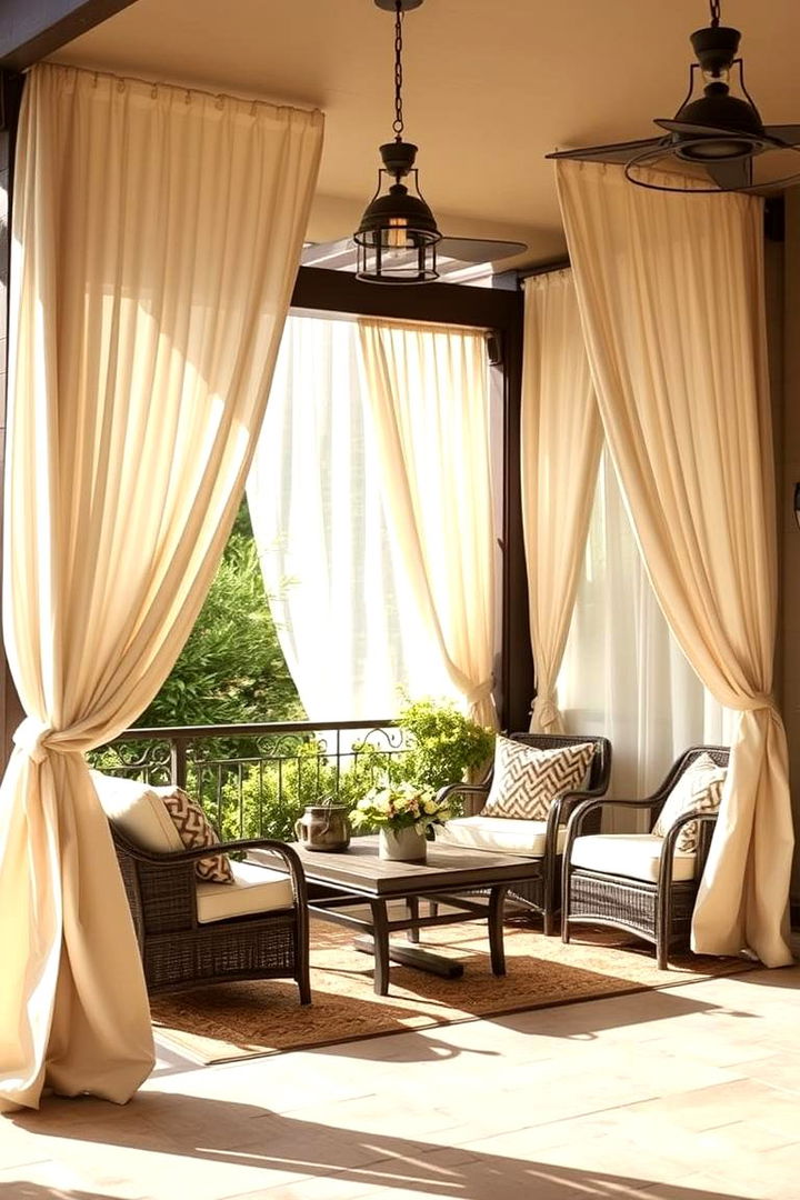 Fabric Privacy Curtains - 22 Ideas Cheap Ways to Block Neighbors View