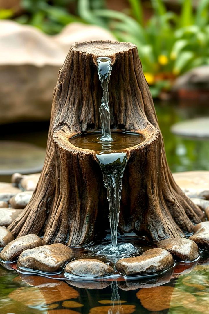 Fairy Fountain Focal Point - 22 Tree Stump Fairy Garden Ideas