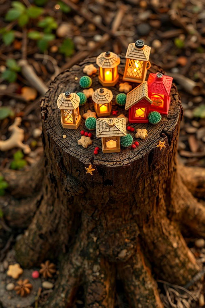 Fairy Lanterns and Custom Ornaments Ensemble - 22 Tree Stump Fairy Garden Ideas