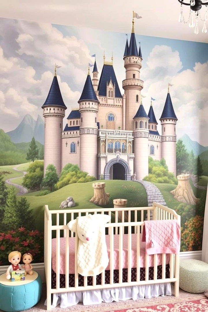 Fairytale Castle Murals - 22 Nursery Wall Decor Ideas