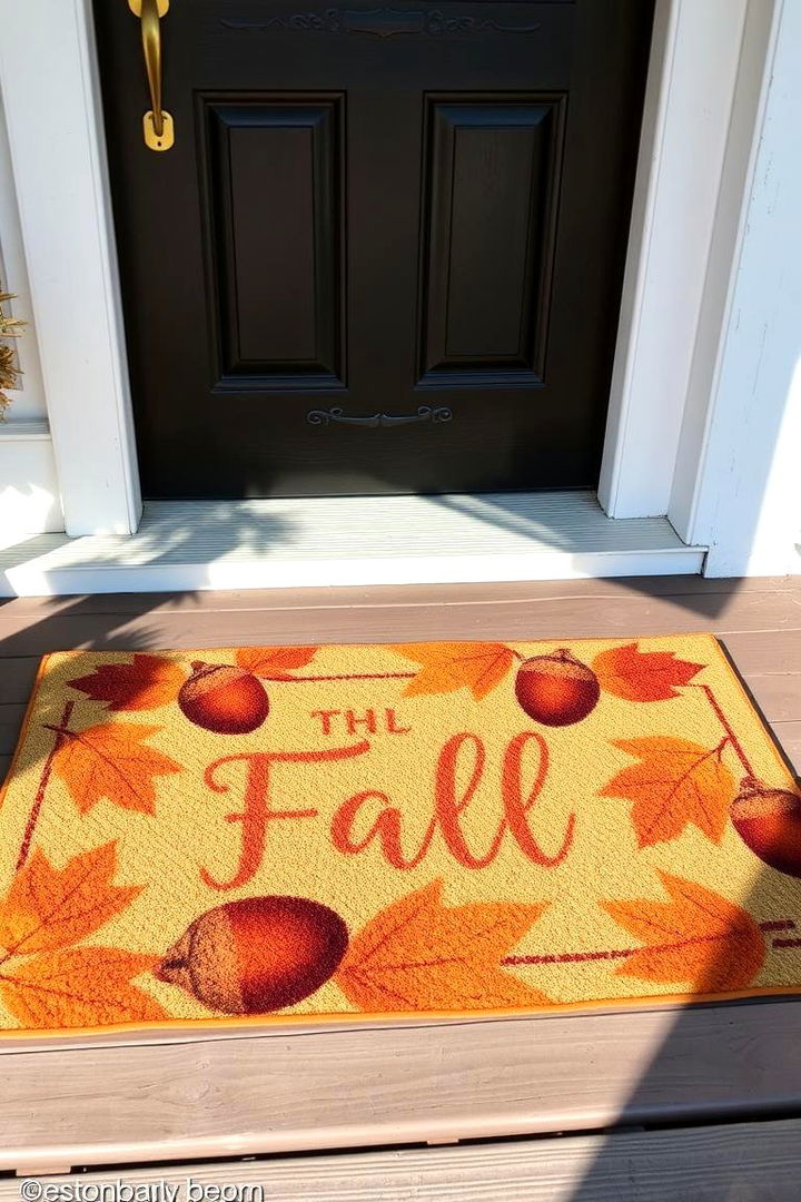 Fall Door Mats with Rustic Designs - 22 Front Door Fall Decor Ideas