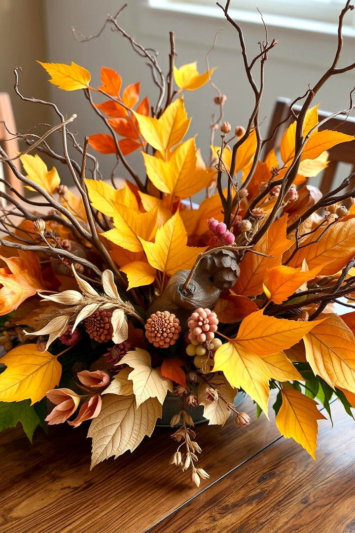 Fall Foliage Arrangements with Natural Elements - 22 fall outdoor decorating ideas