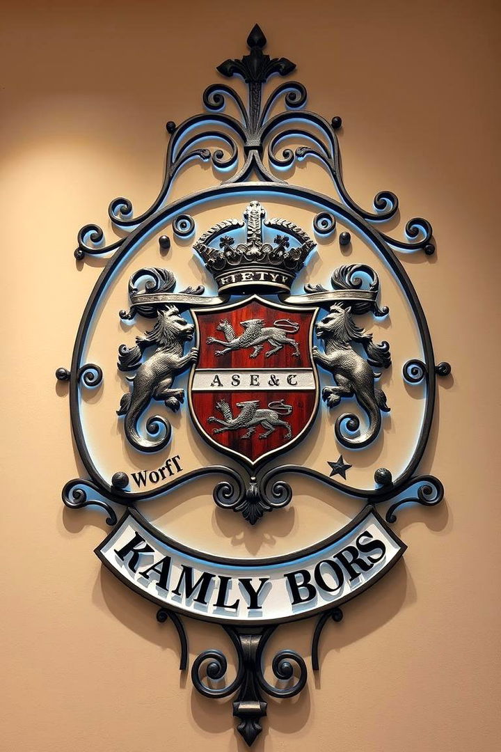 Family Crest Custom Sign - 22 Man Cave Sign Ideas