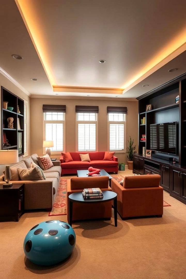Family Entertainment Zone - 22 Sunken Living Room Ideas