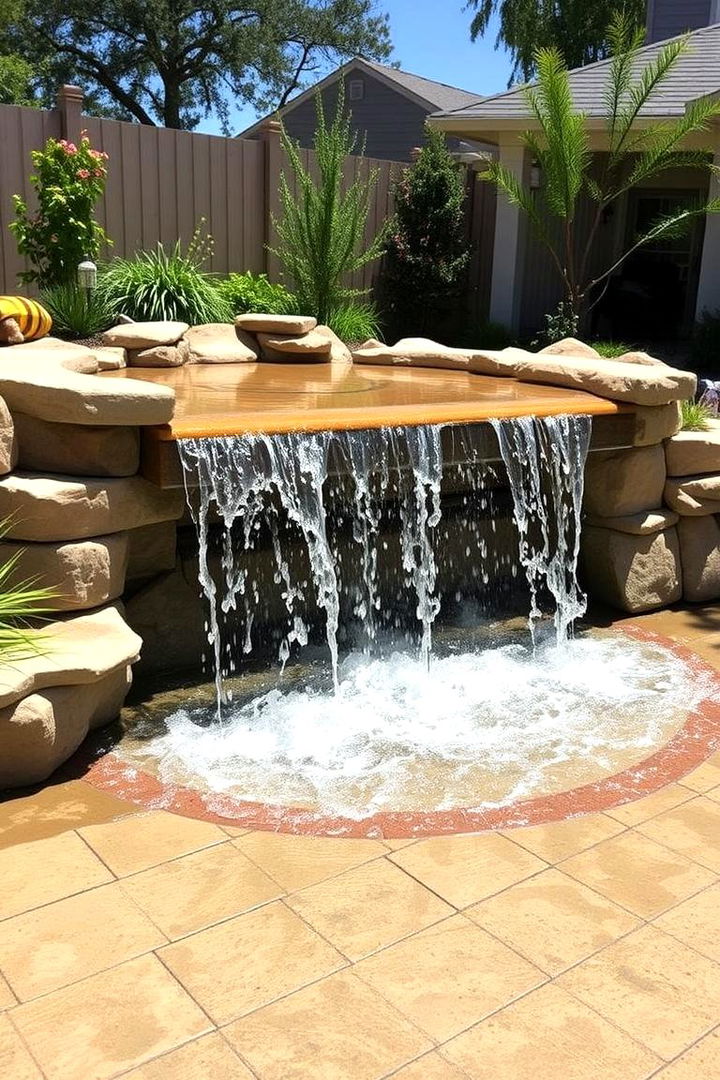 Family Friendly Interactive Waterfall - 22 Pondless Waterfall Design Ideas