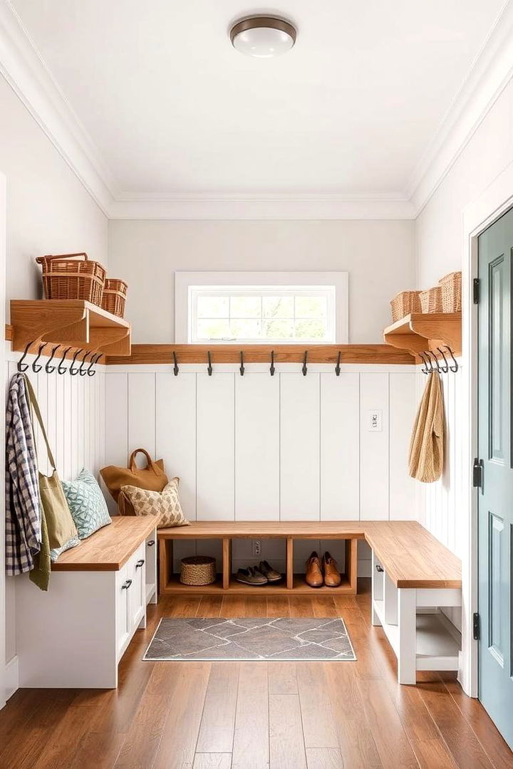 Family Friendly Layout Design - 22 Farmhouse Mudroom Ideas