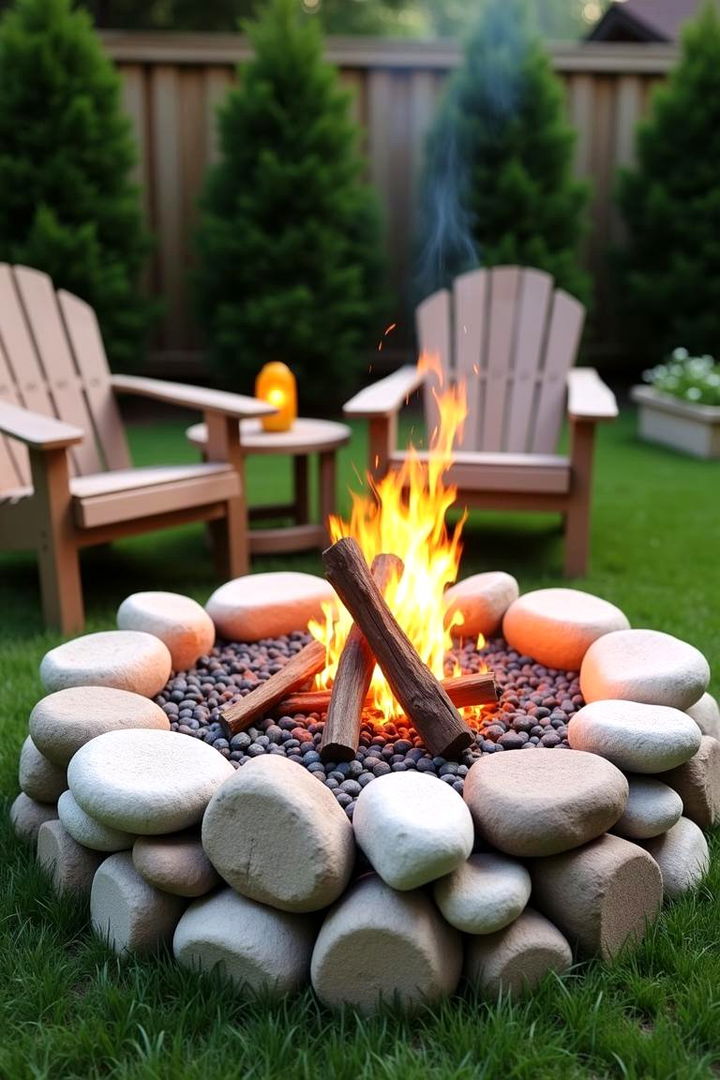 Family Friendly Safety Rock Pit - 22 Rock Fire Pit Ideas