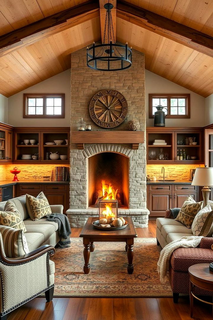 Family Gathering Focus - 22 Kitchens With Fireplaces