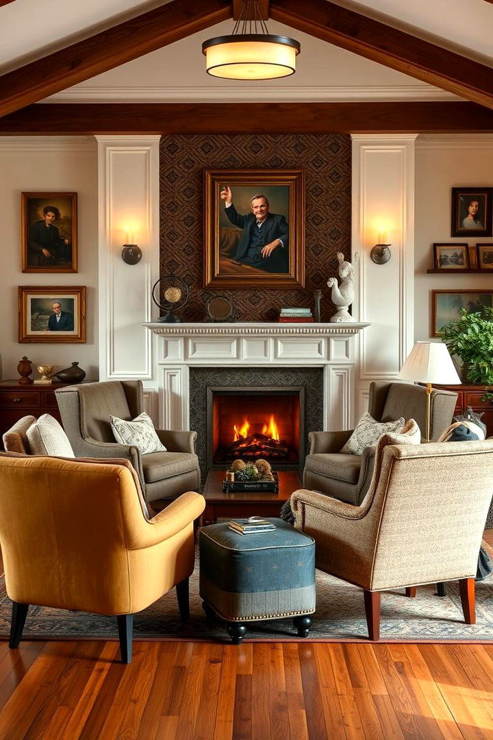 Family Memory Lounge - 22 Chairs in Front of Fireplace Ideas