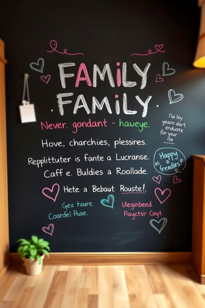 Family Message Chalkboard Boards - 22 Chalkboard Ideas