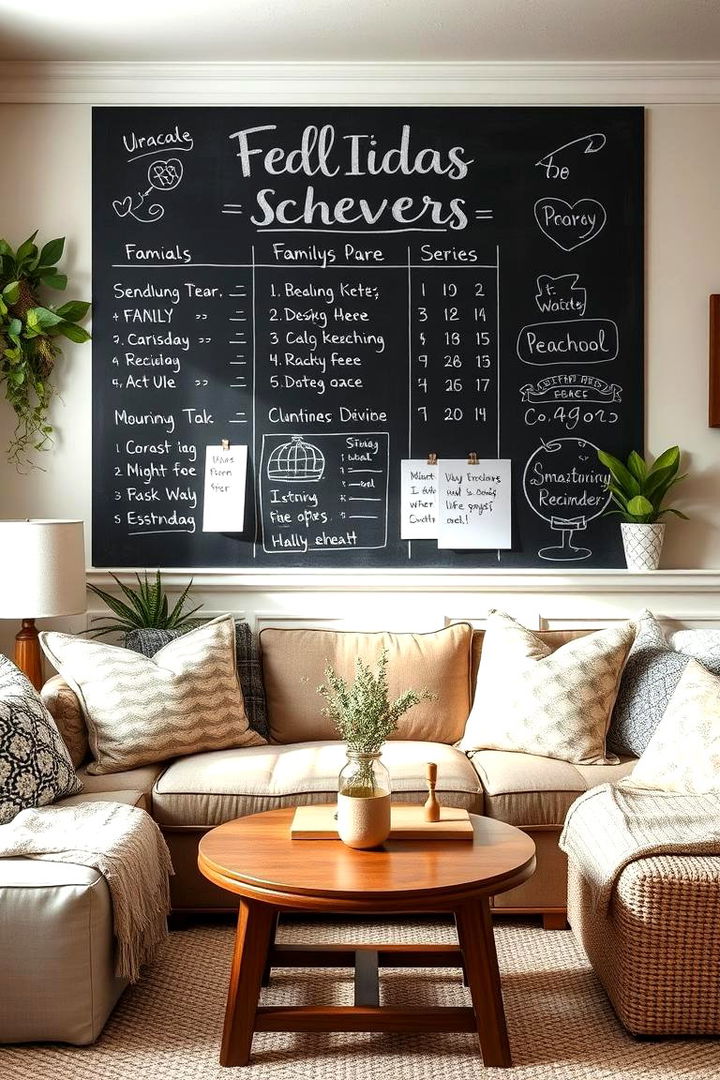 Family Schedule Chalkboard Wall - 22 Chalkboard Wall Ideas
