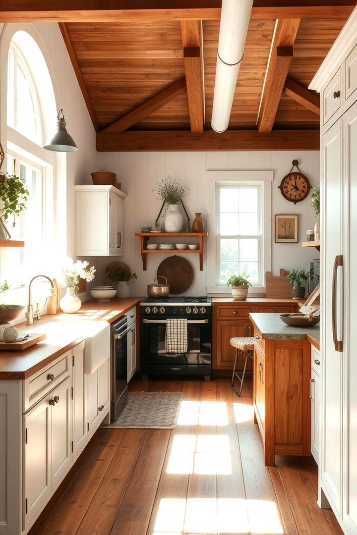 Farmhouse Charm - 22 Eat in Kitchen Ideas