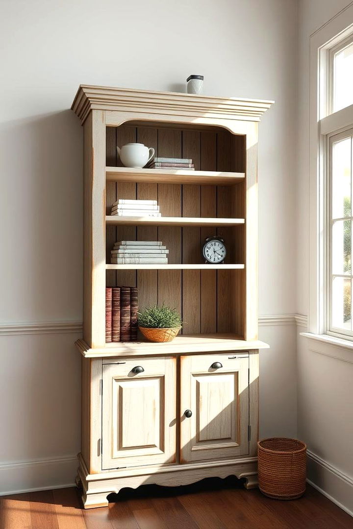 Farmhouse Charm Bookcase Enhancing Natural Light - 22 Bookcases Around Window Design Ideas