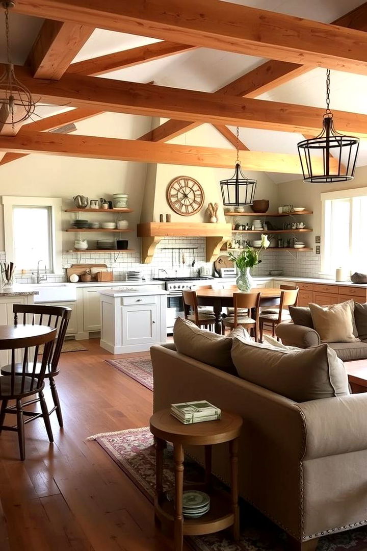 Farmhouse Charm Integration - 22 Open Kitchen Living Room Ideas