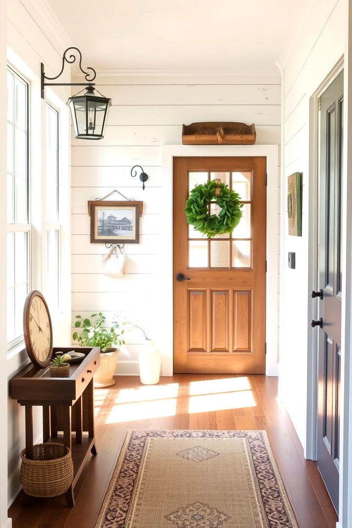 Farmhouse Chic Entry - 22 Shiplap Wall Entryway Ideas