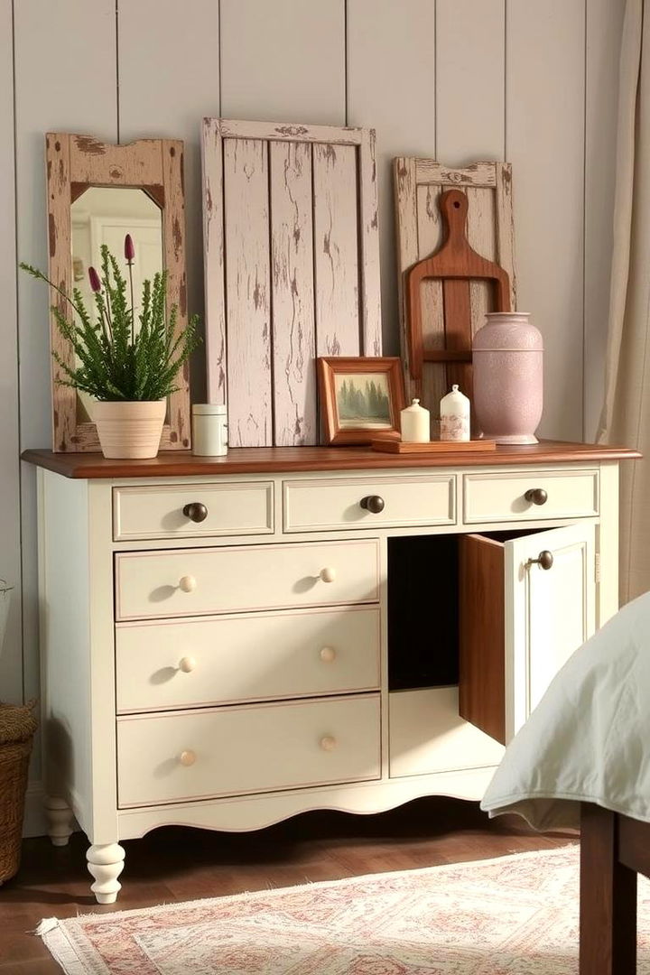 Farmhouse Chic with Warm Inviting Details - 22 Dresser Decor Ideas
