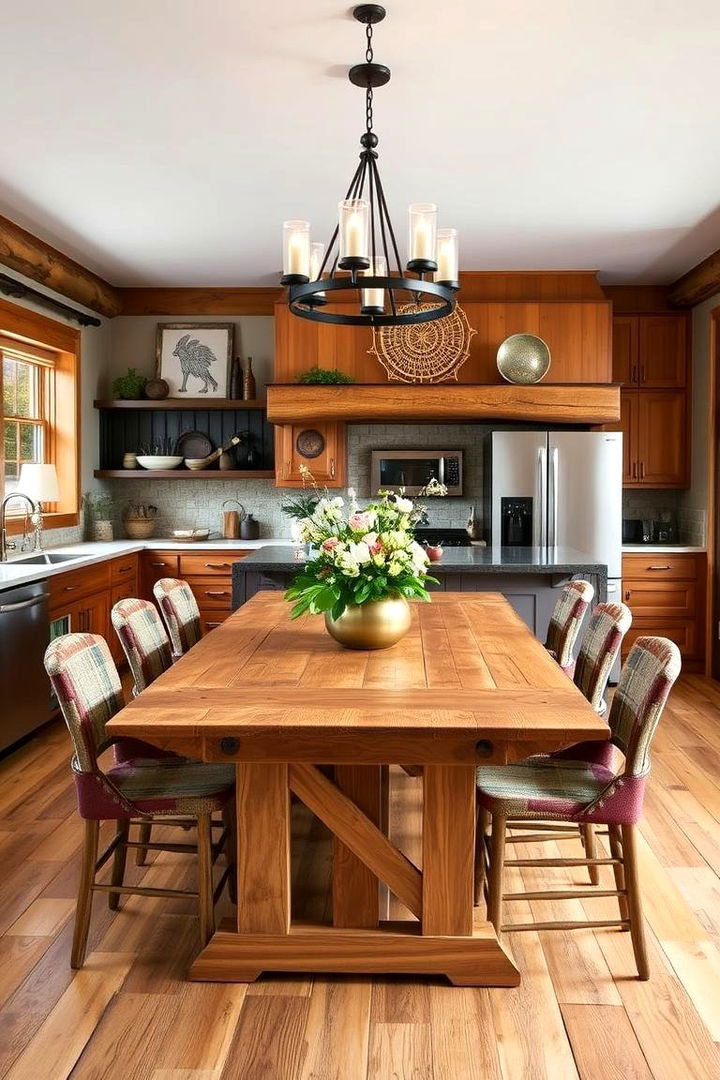 Farmhouse Dining Table Centerpiece - 22 Mountain House Kitchen Ideas