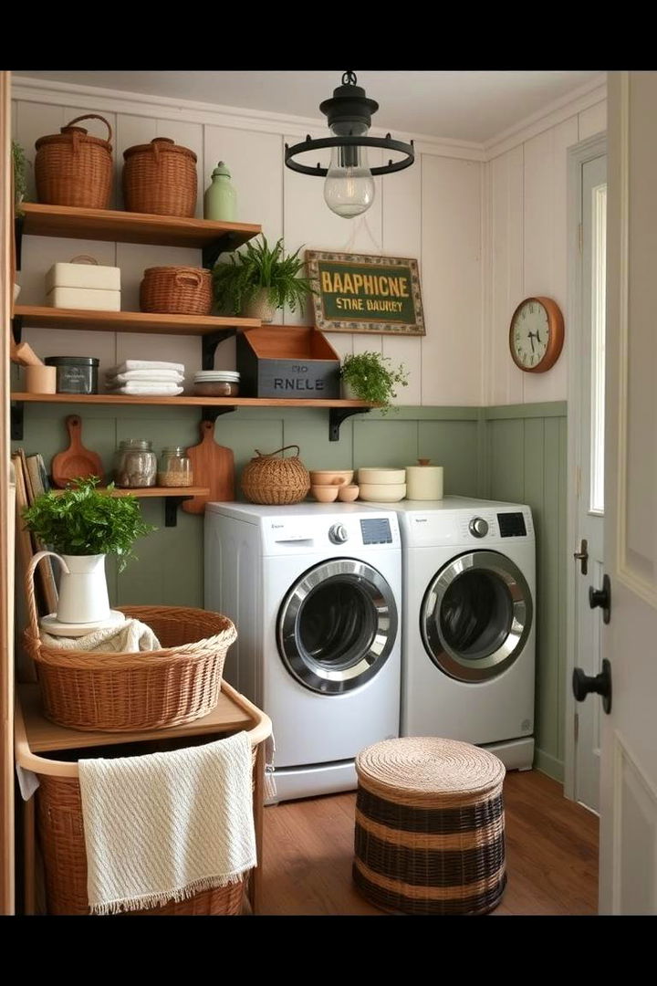 Farmhouse Flair - 22 Sage Green Laundry Room Ideas