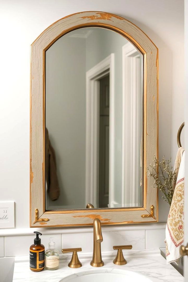 Farmhouse Gold Highlights - 22 Farmhouse Bathroom Mirrors Ideas