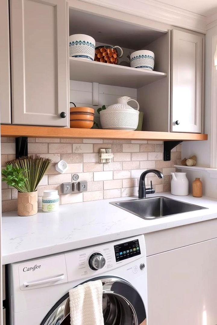 Farmhouse Inspired Backsplash - 22 Farmhouse Laundry Room Ideas