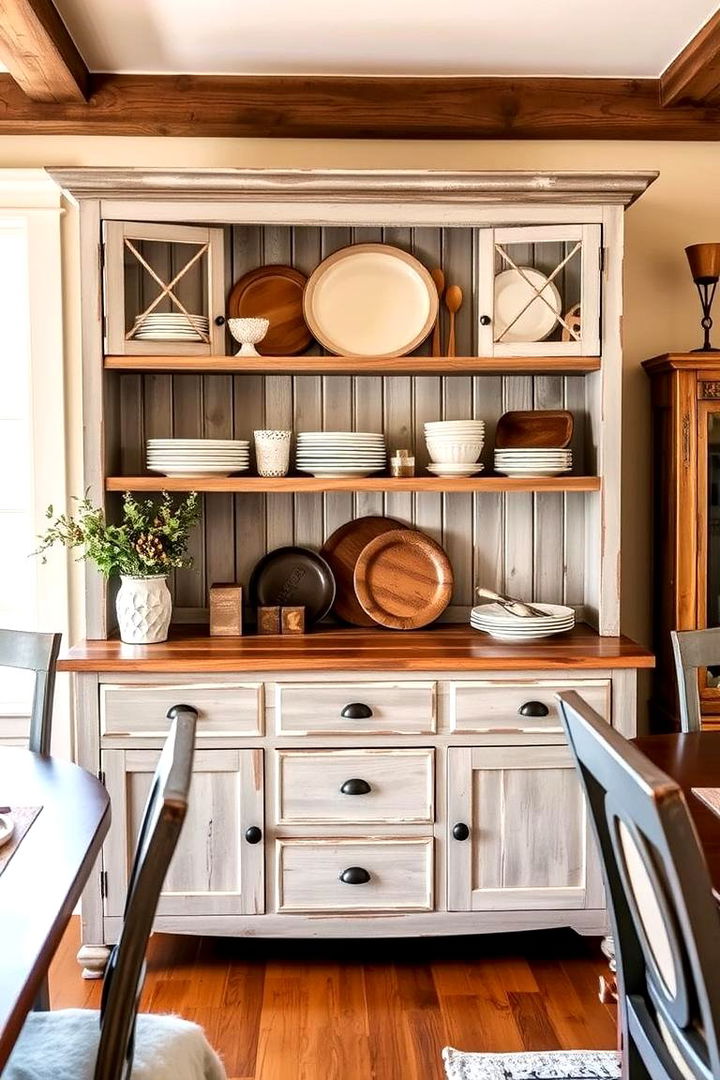 Farmhouse Inspired Hutch - 22 Dining Room Hutch Ideas