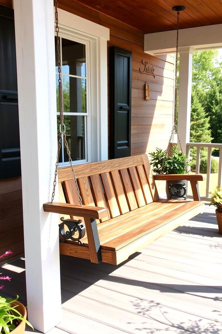 Farmhouse Inspired Swing - 22 Front Porch Swing Ideas