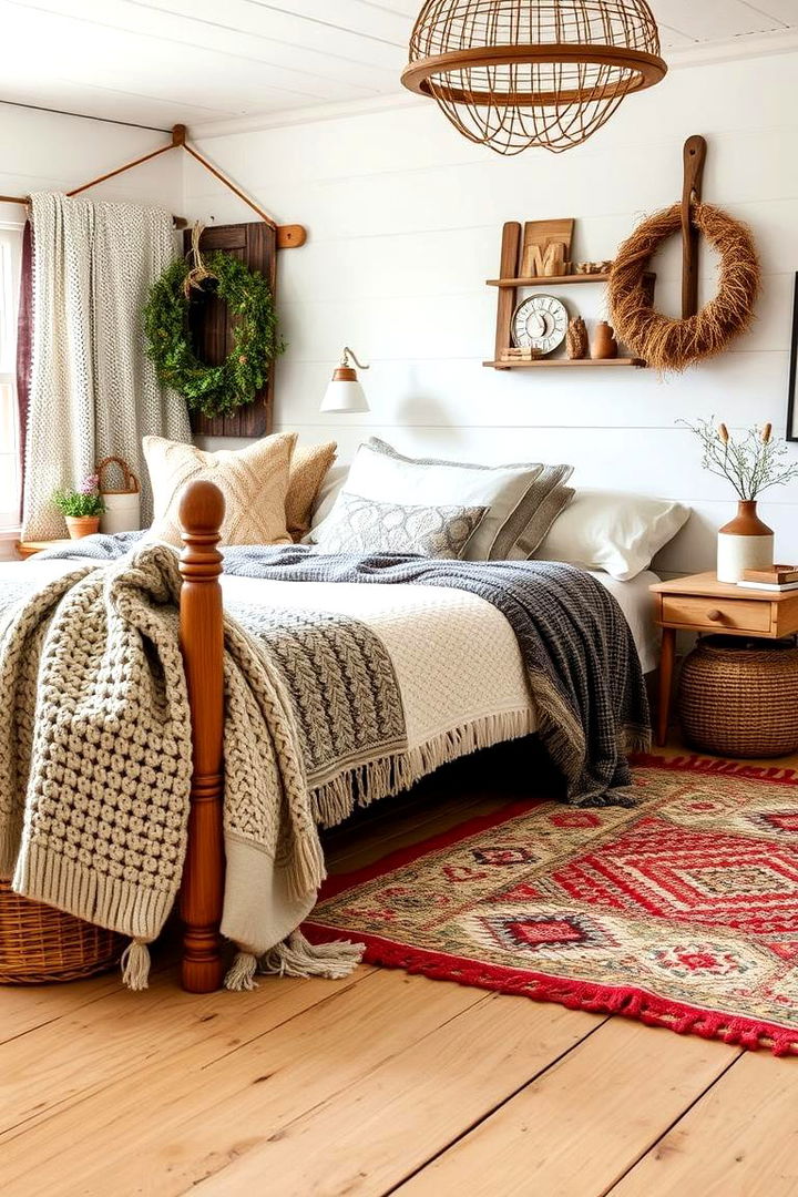 Farmhouse Knit Warmth - 22 Country Bedroom Ideas
