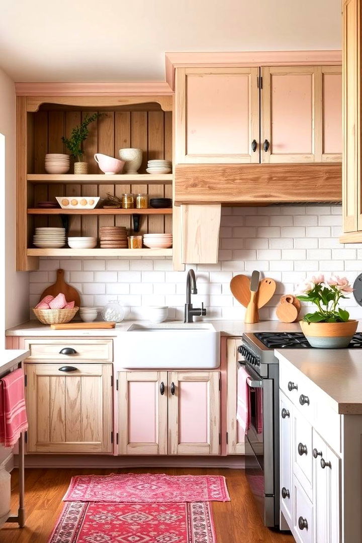 Farmhouse Pink Kitchen - 22 Pink Kitchen Ideas