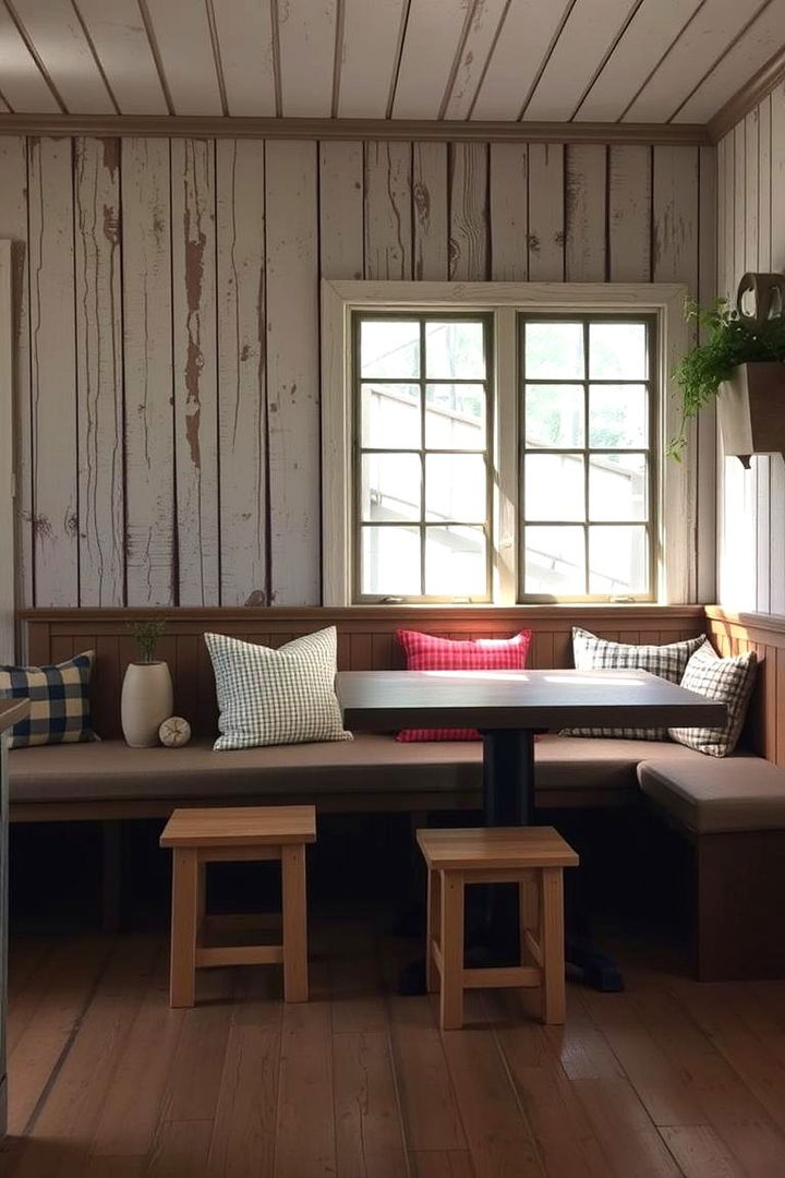 Farmhouse Style Banquette with Rustic Charm - 22 Banquette Seating Ideas