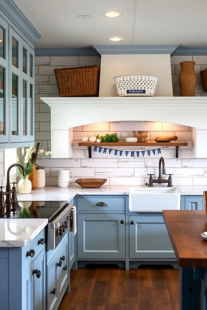 Farmhouse Style Blue Themes - 22 Blue and White Kitchen Ideas