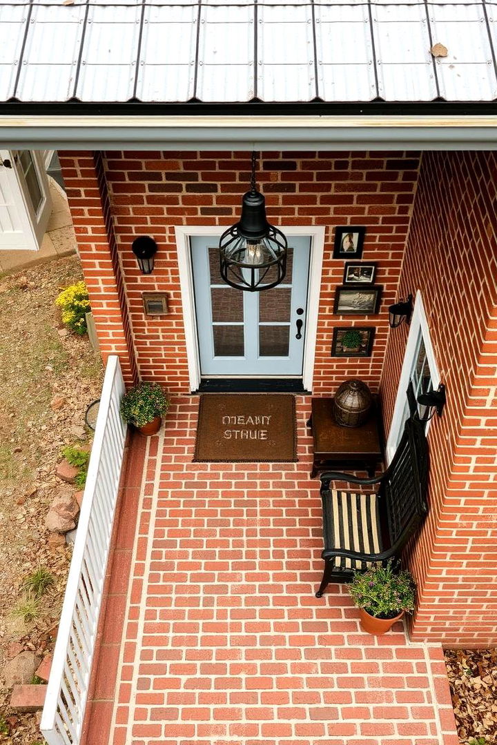 Farmhouse Style Brick Porch - 22 Brick Porch Ideas