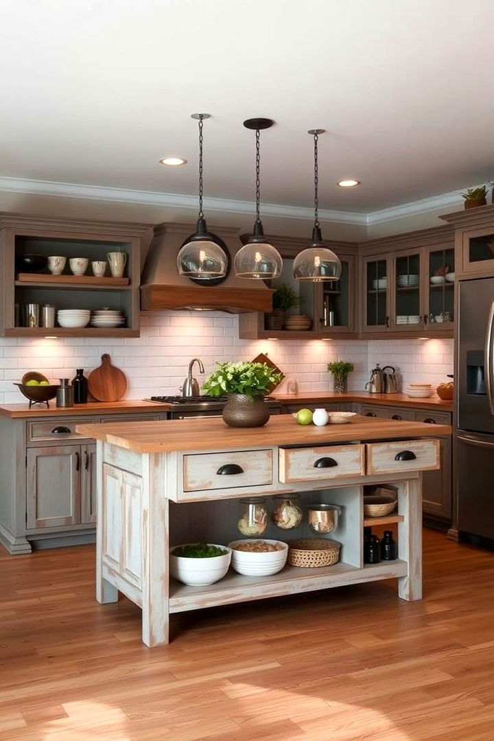 Farmhouse Style Centerpiece - 22 Rustic Kitchen Island Ideas
