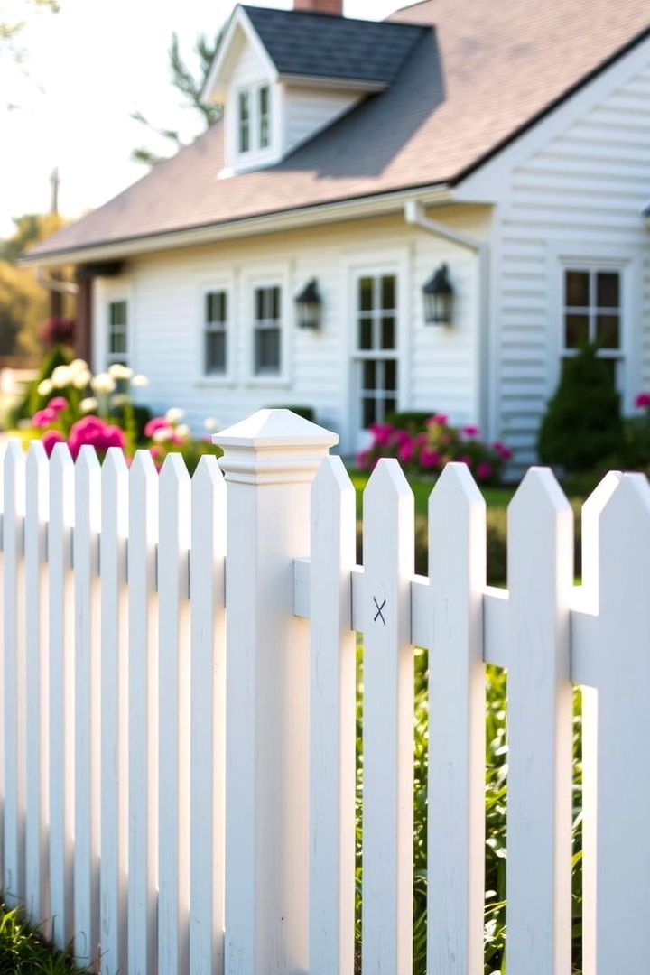 Farmhouse White Picket Fence - 22 Farm Fence Ideas