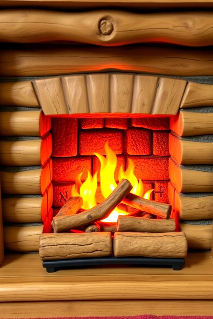 Faux Log Cabin Fireplace - 22 Faux Fireplace Ideas