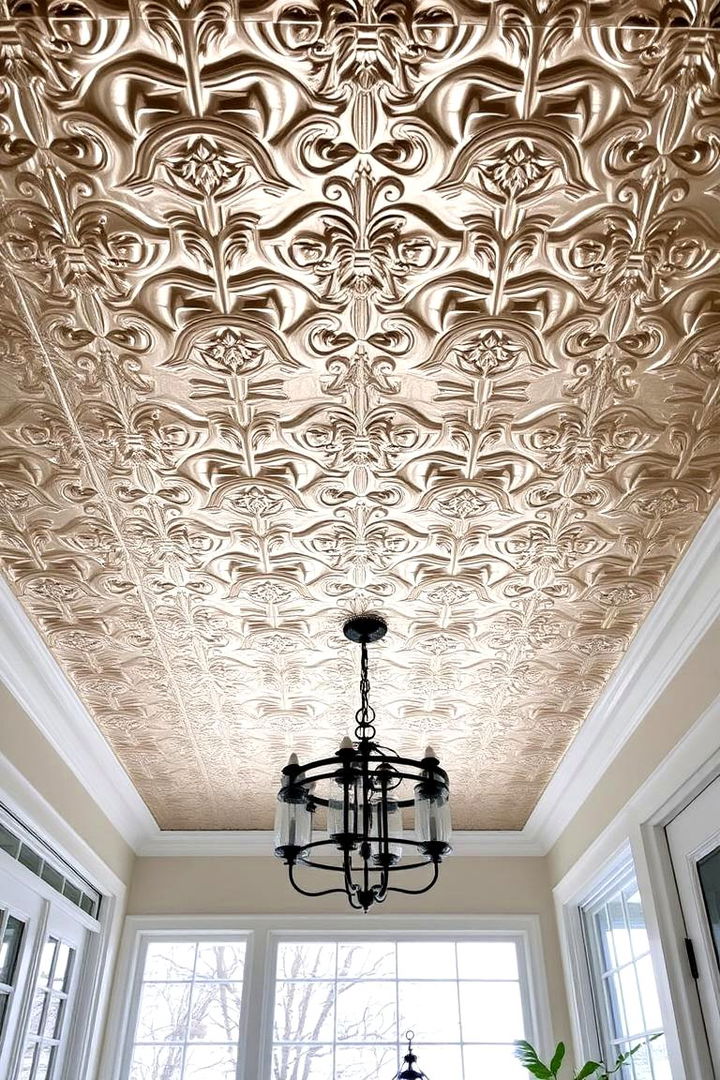 Faux Tin Panels for Vintage Vibe - 22 Sunroom Ceiling Ideas