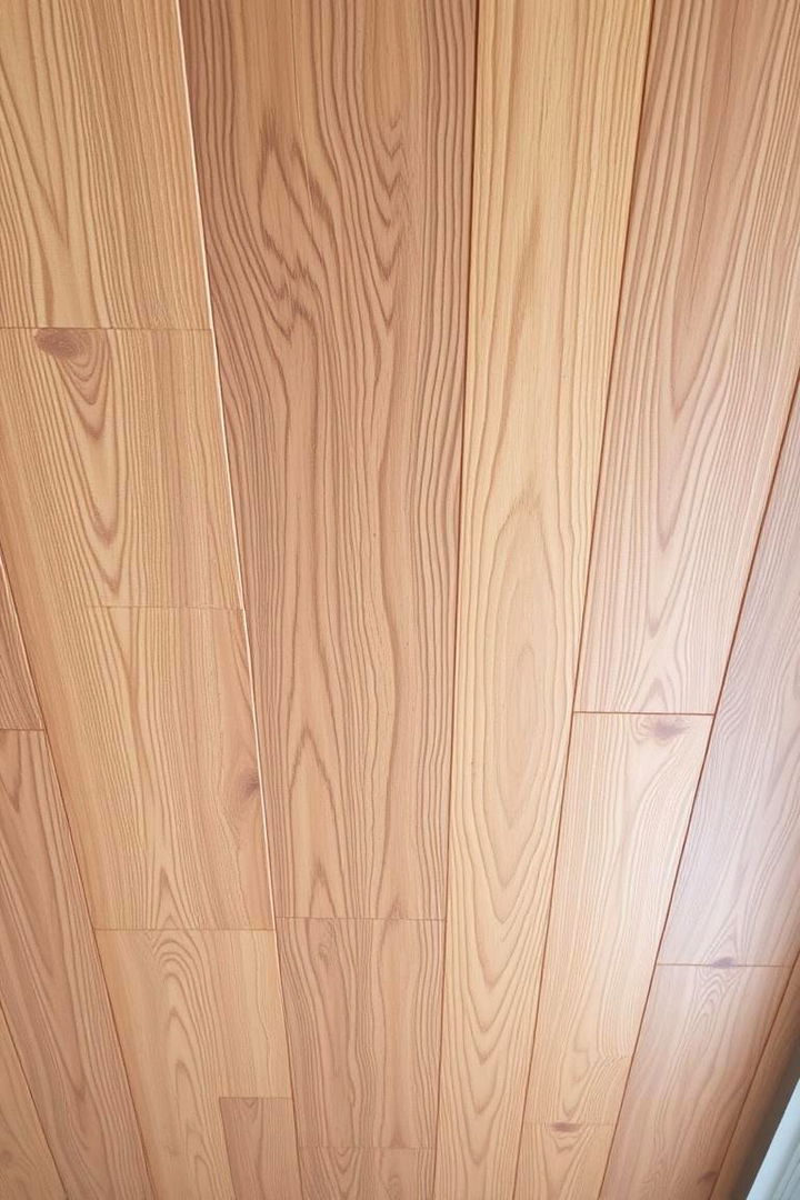 Faux Wood Plank Look - 22 Cheap Ceiling Ideas