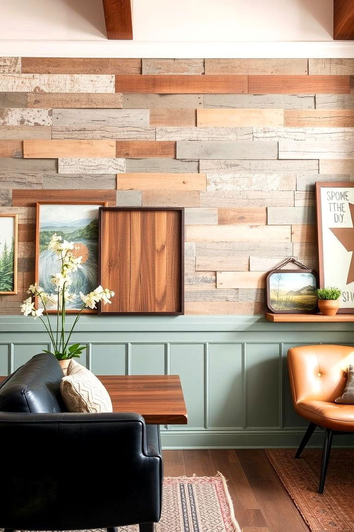 Feature Wall Drama - 22 Rustic Sage Green Living Room Ideas