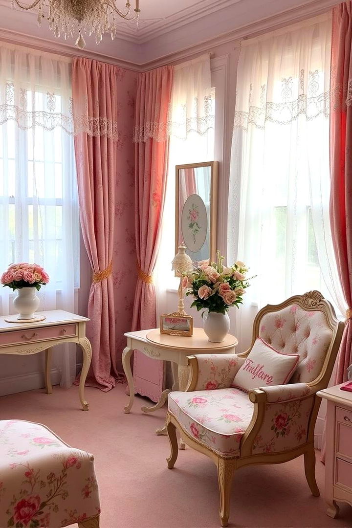 Feminine Chic Living Space - 22 Pink Living Room Ideas