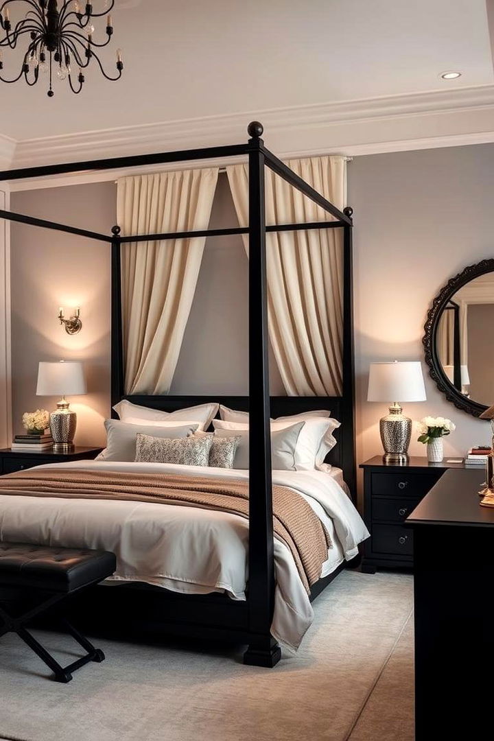 Feminine Grace and Masculine Edge - 22 Cream and Black Bedroom Ideas