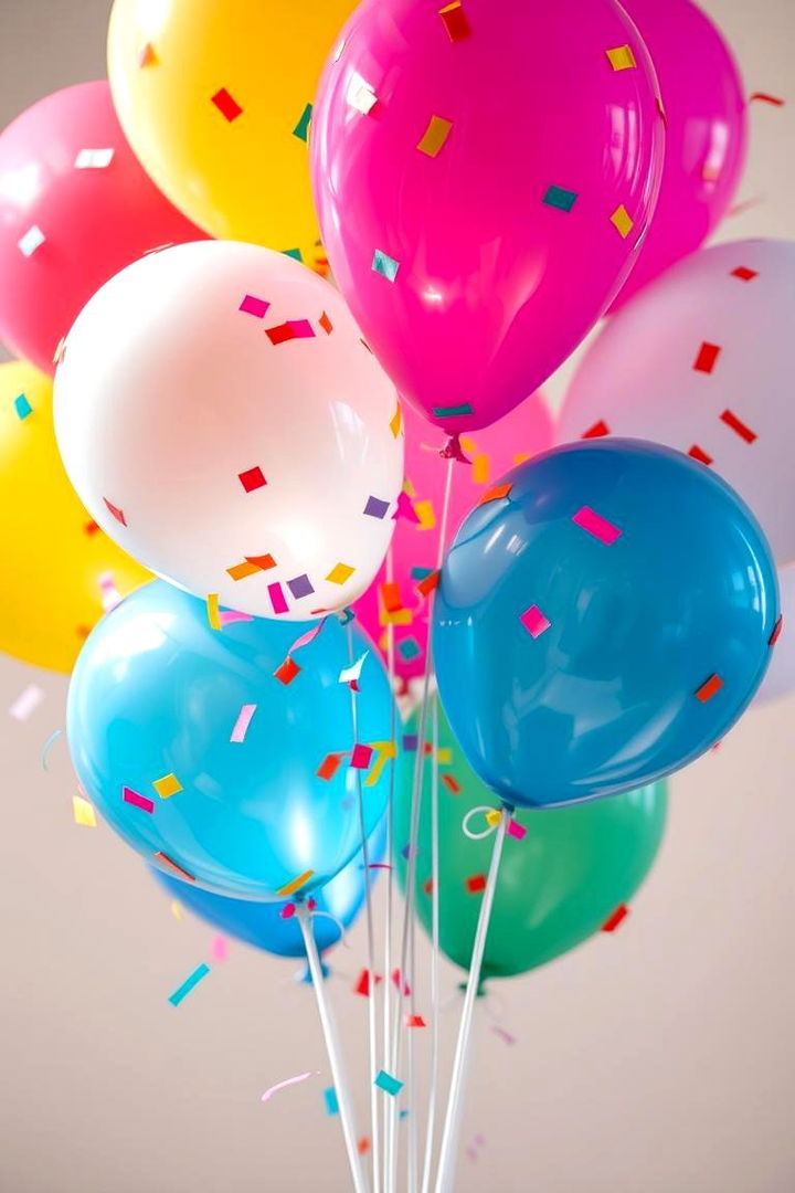 Festive Confetti Balloon Centerpiece - 22 Balloon Centerpiece Ideas