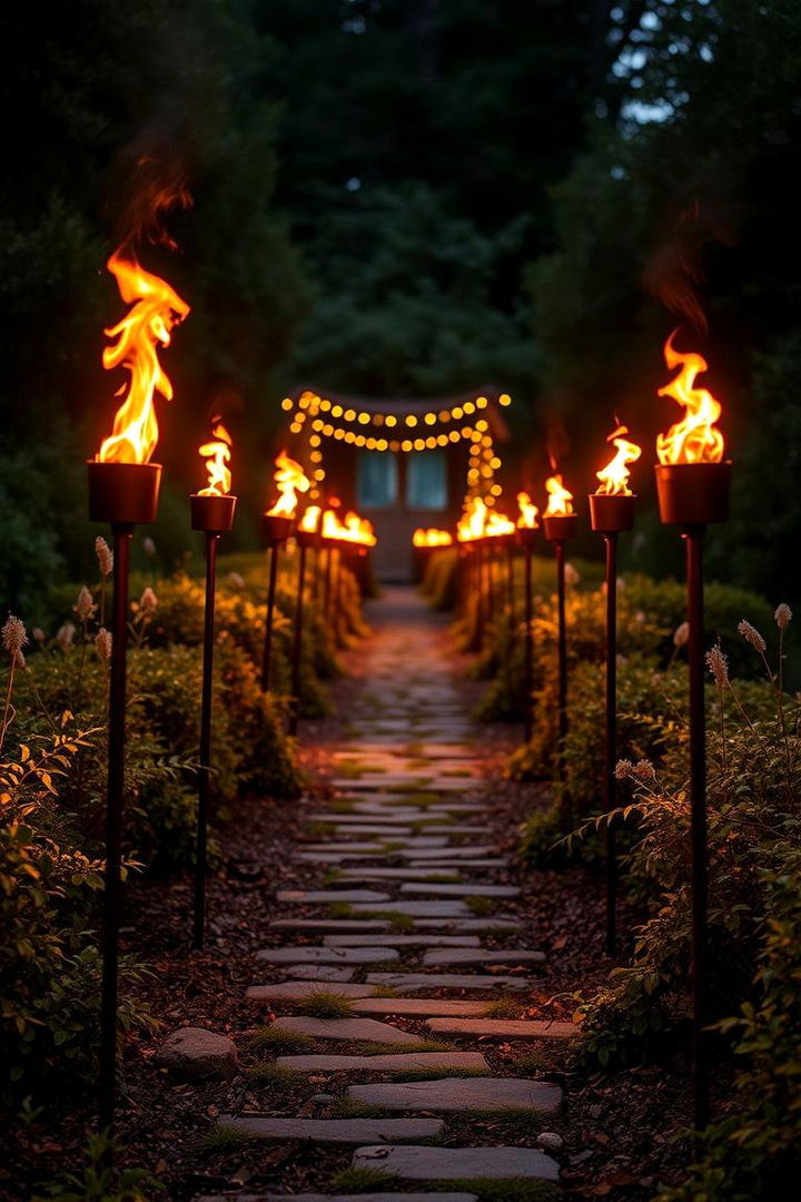 Festive Garden Torches - 22 Garden Lighting Ideas